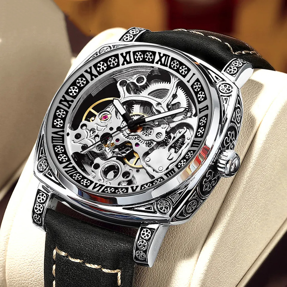 Multifunction engraved mechanical watch