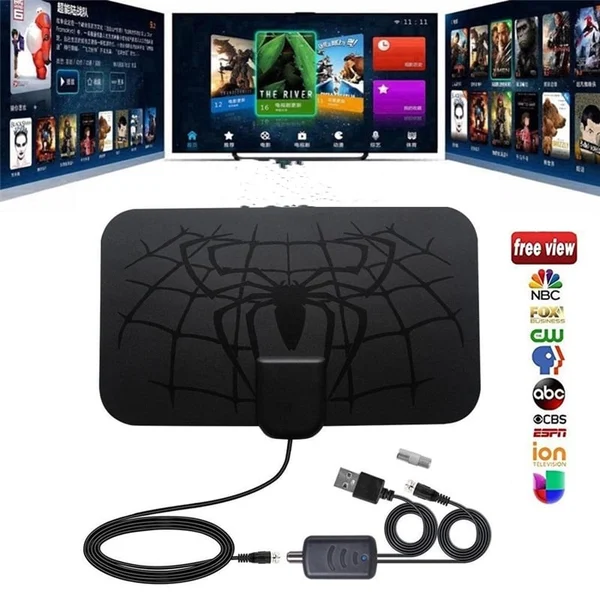 New spider pattern HDTV cable antenna 4K (5G chip,  can be used worldwide)