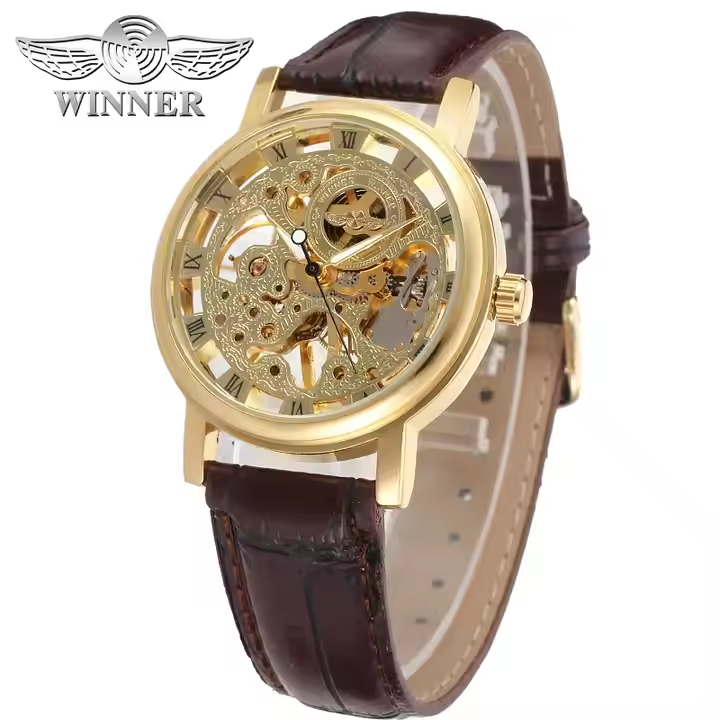 WINNER- Gold design limited edition Luxury Engraved dial men's mechanical watch