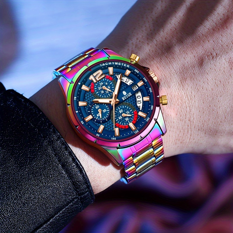 RUIGE Fashion Men's Colorful Multifunctional Watch