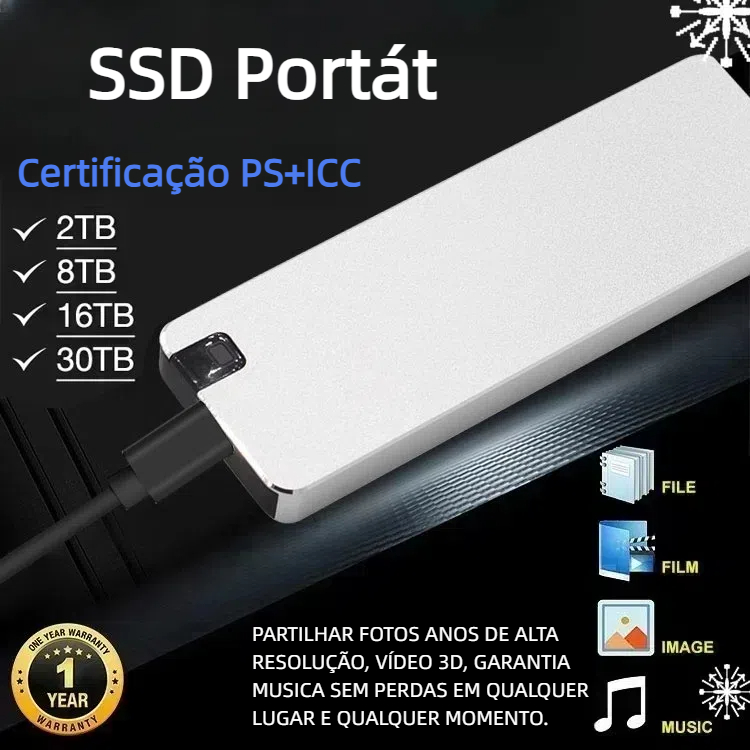 Novo SSD portátil atualizado - Plug and Play