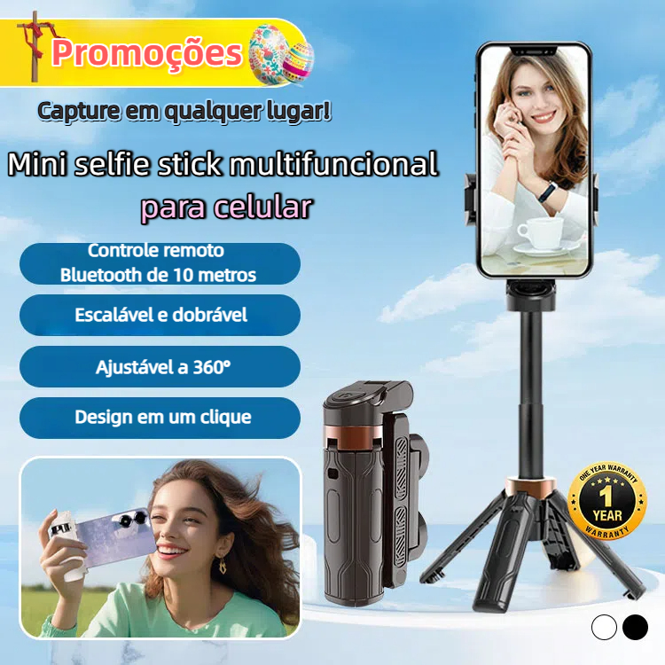 Mini selfie stick multifuncional do telefone móvel - Crie livremente, registre a bela vida - torne-se facilmente uma celebridade da Internet