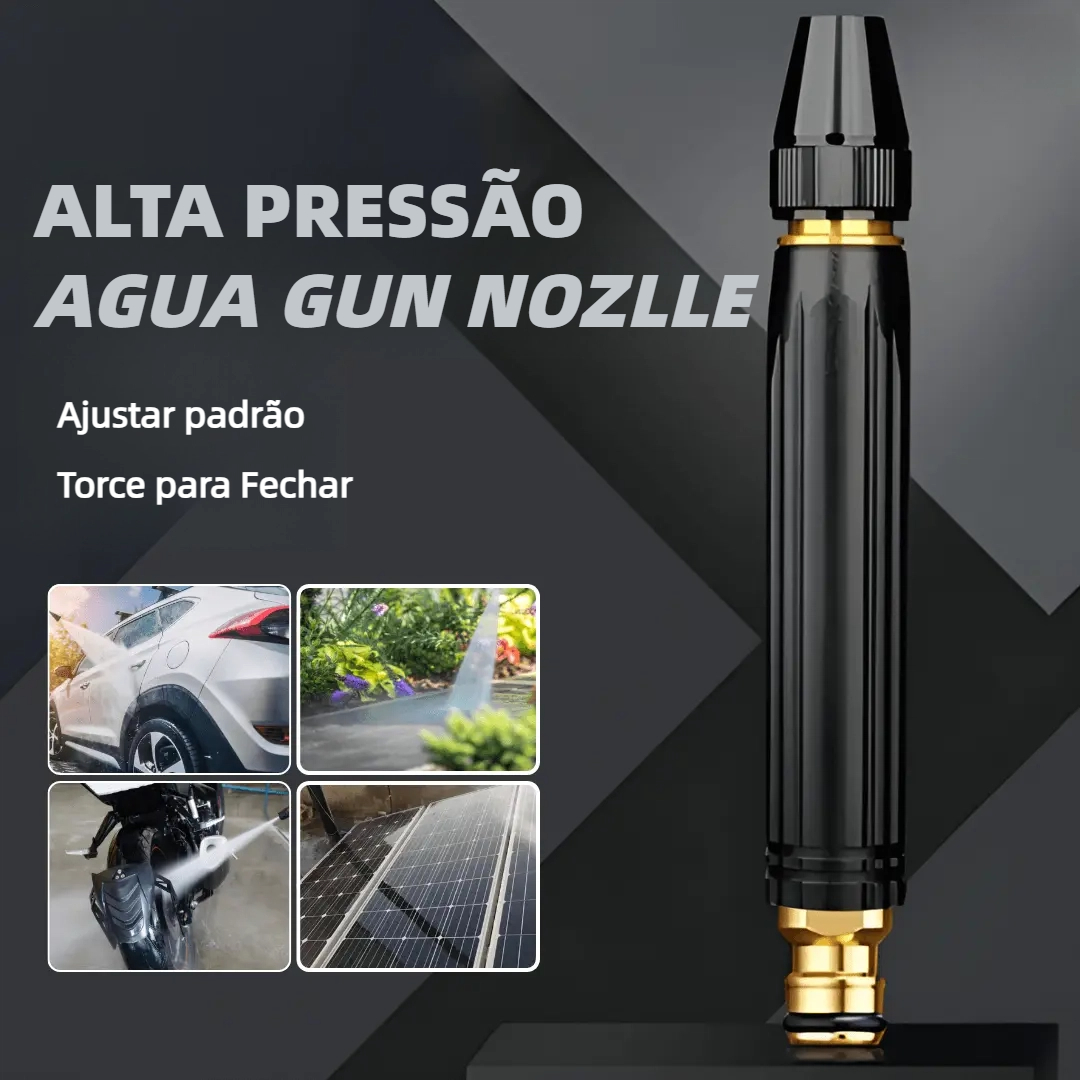 Bocal de pistola de pulverização de água ajustável de alta pressão + braçadeira de tubo grátis (bocal de metal importado de alta qualidade)
