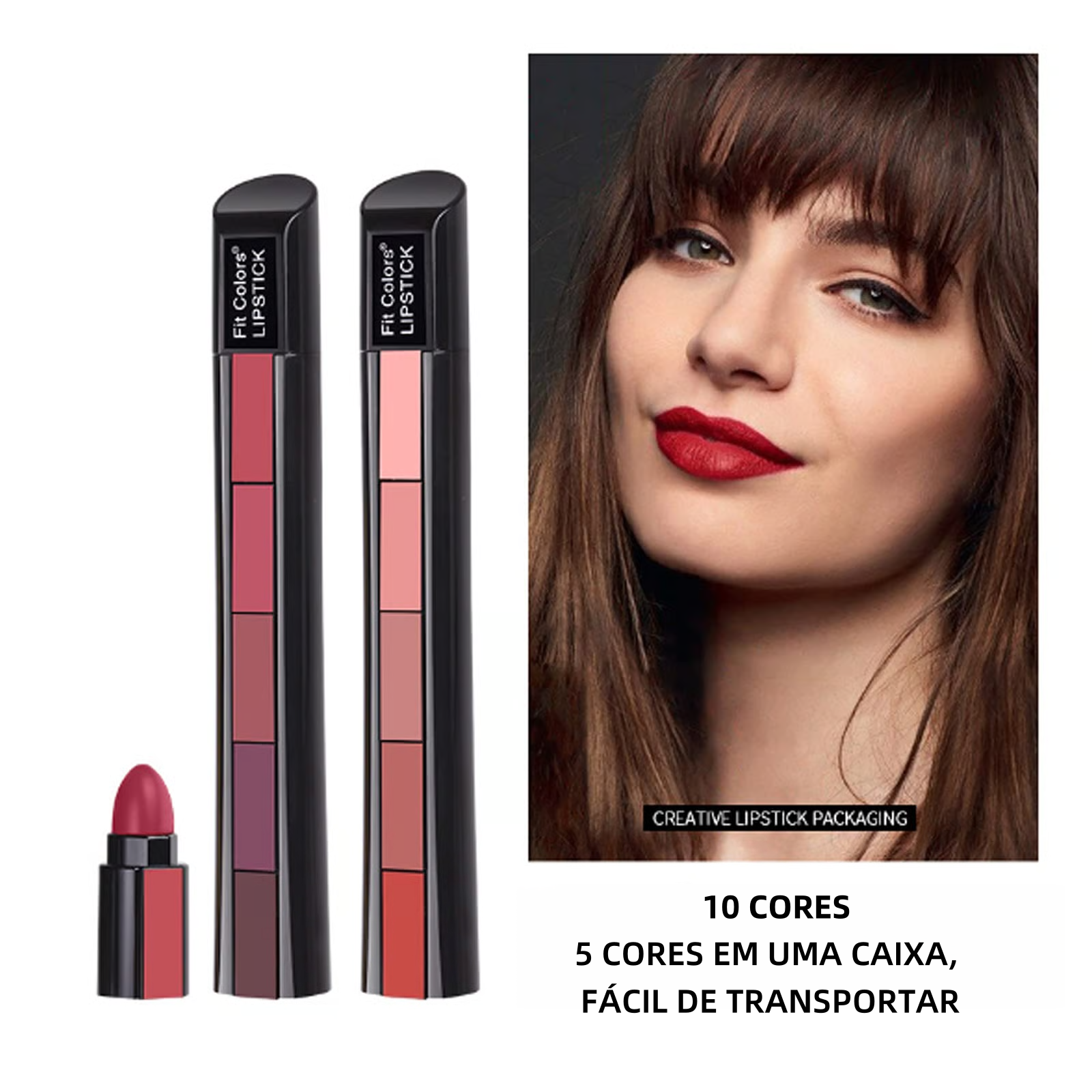 5 in 1 Matte Lipstick (compre 1 e leve 1 grátis, 10 cores)