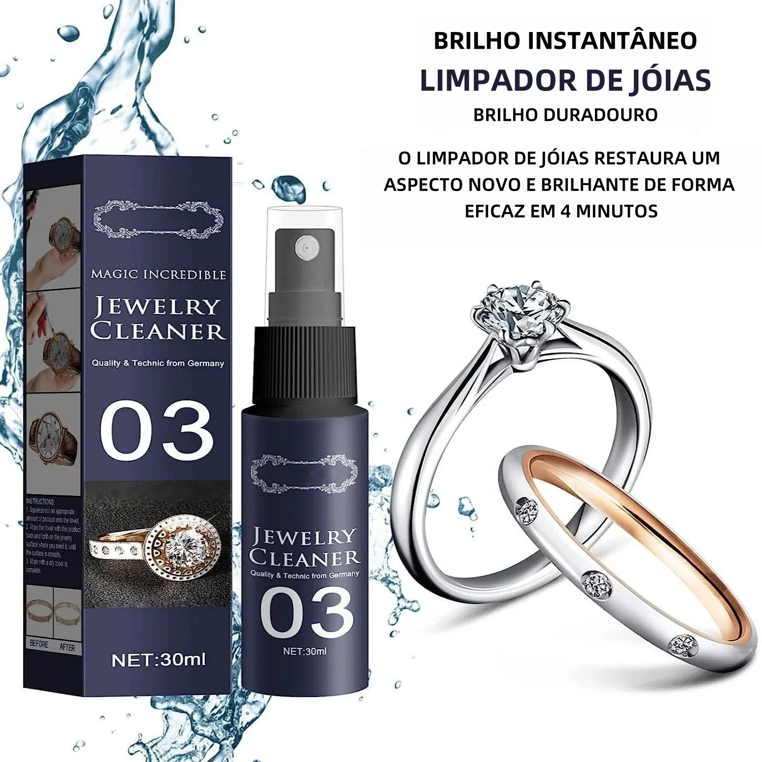 Spray de limpeza de jóias  Restaurador de brilho（compre 1 e ganhe 1 grátis）